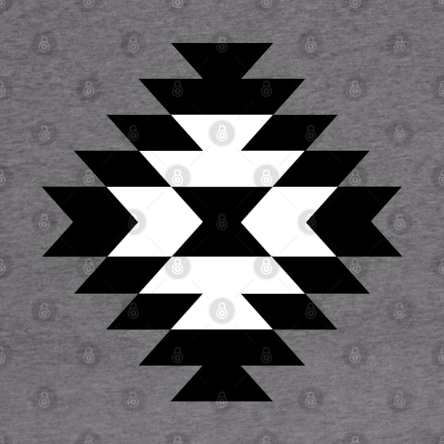 Aztec Stylized Symbol Black and White by NataliePaskell